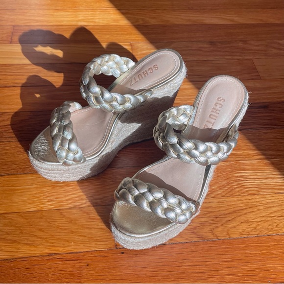 Schutz Dyandre Braided Platform Espadrille Wedges - Picture 6 of 7